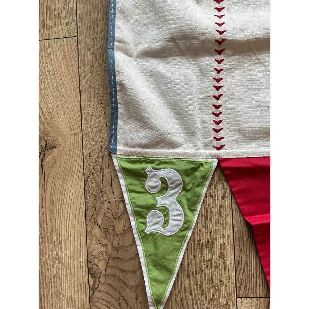 Pottery Barn Kids Baseball Pennant Sports Themed Table Runner 70x17  100% Cotton